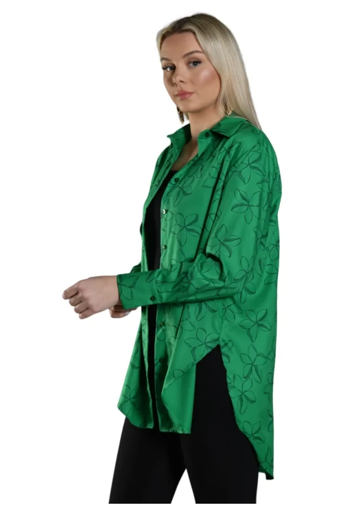 Bol Kalıp Arkası Uzun Desenli Uzun Kollu Gömlek SBD-DIOR-104