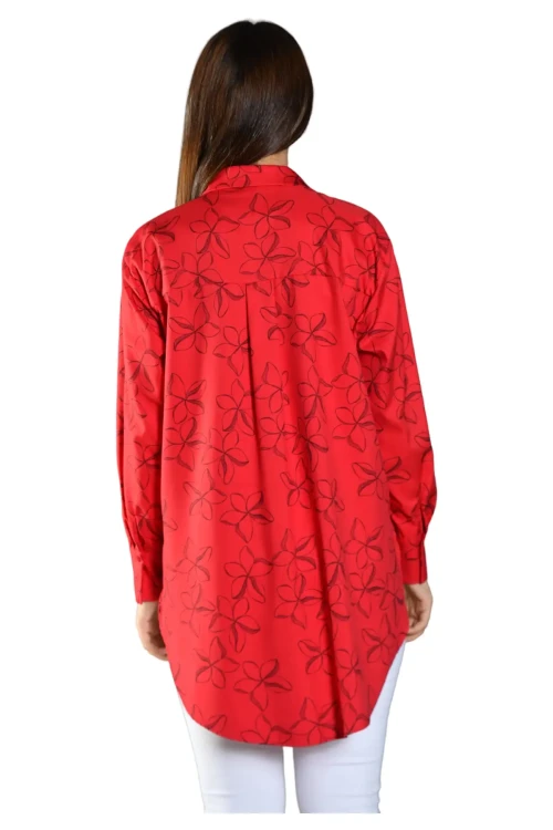 Bol Kalıp Arkası Uzun Desenli Uzun Kollu Gömlek SBD-DIOR-104