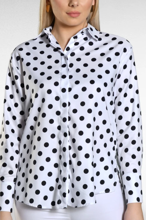 Bol Kalıp Arkası Uzun Desenli Uzun Kollu Gömlek SBD-DIOR-201