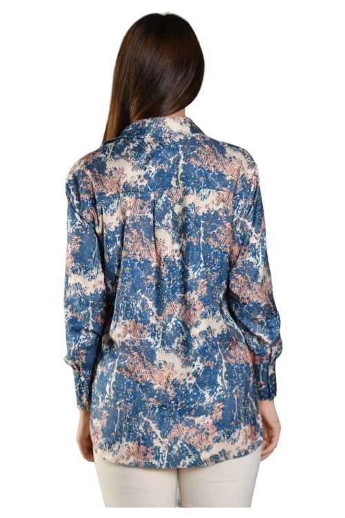 Bol Kalıp Arkası Uzun Desenli Uzun Kollu Gömlek SBD-DIOR-201S