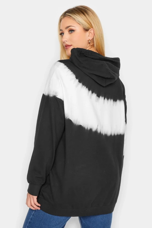 Büyük Beden Batik Desenli Önü Cepli Kapüşonşlu Sweatshirt 172208