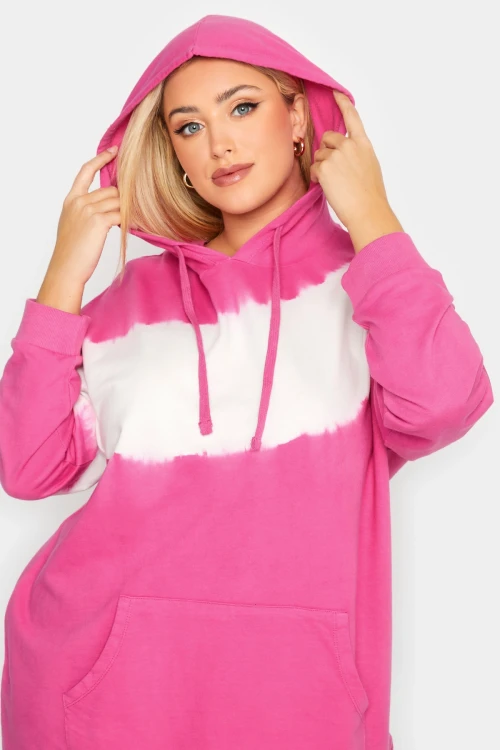 Büyük Beden Batik Desenli Önü Cepli Kapüşonşlu Sweatshirt 301593