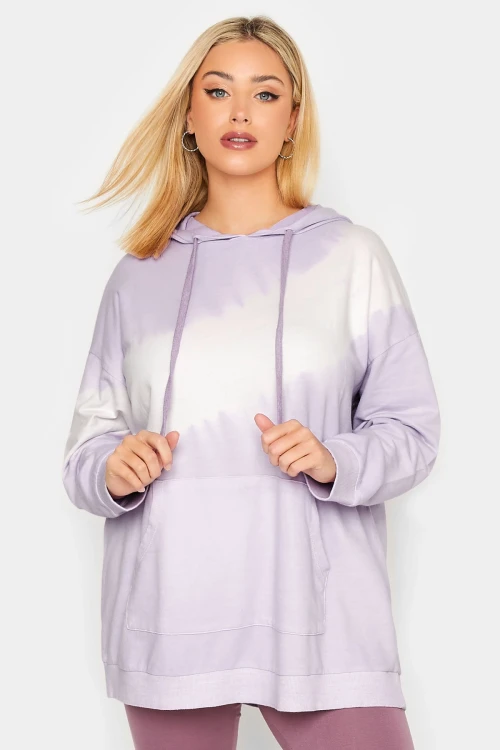 Büyük Beden Batik Desenli Önü Cepli Kapüşonşlu Sweatshirt 301594