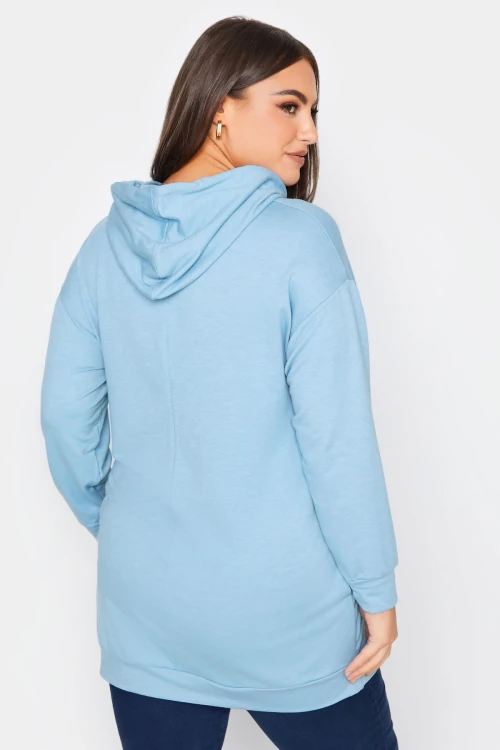 Büyük Beden Kapüşonlu Payet Ve Yazı Detaylı Uzun Kollu Cepli Sweatshirt 302566