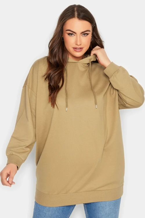 Büyük Beden Kapüşonlu Rahat Kesim Uzun Kollu Sweatshirt 171910