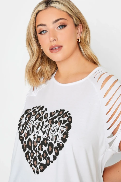 Büyük Beden Kesik Omuz Detaylı Bisiklet Yaka Yarım Kollu T-shirt 320942