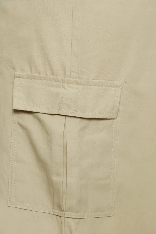 Büyük Beden Paçası Lastikli Cep Detaylı Kargo Pantolon 302033