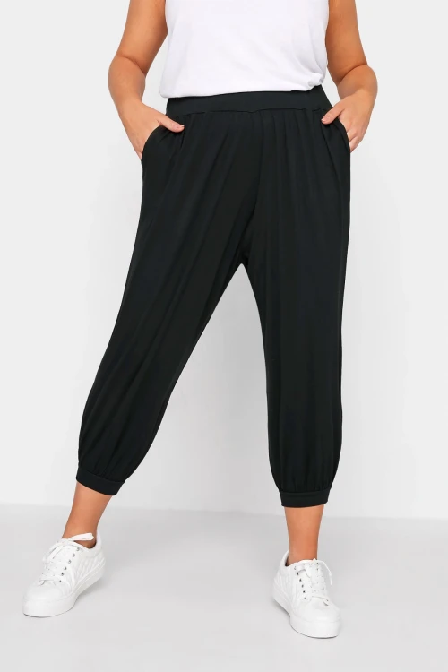 Büyük Beden Paçası ve Beli Lastik Detaylı Cepli Jogger Pantolon 144458
