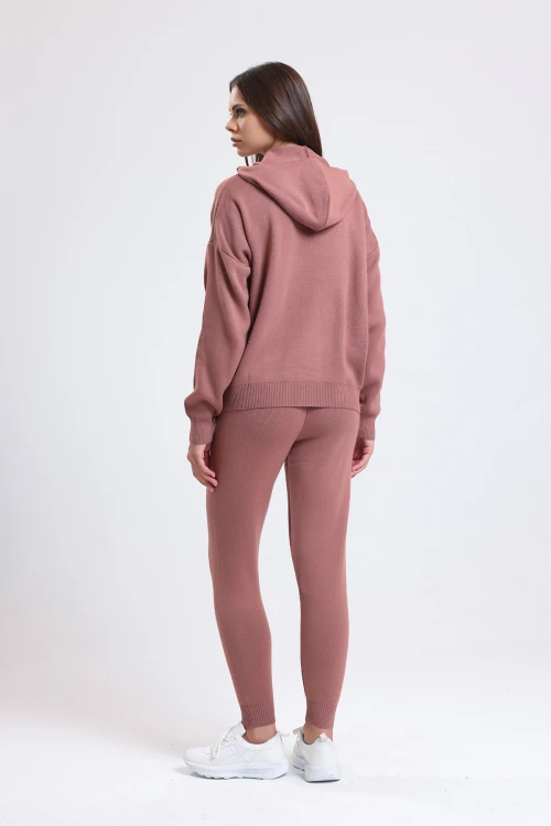 Kapüşonlu Kanguru Cepli Uzun Kollu Düz Kesim Eşofman Takımı IZ3011