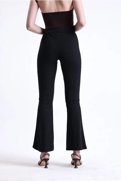 Beli Lastikli İspanyol Paça Fitilli Kumaştan Tayt Pantolon 729096