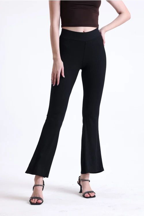 Beli Lastikli İspanyol Paça Fitilli Kumaştan Tayt Pantolon 729096