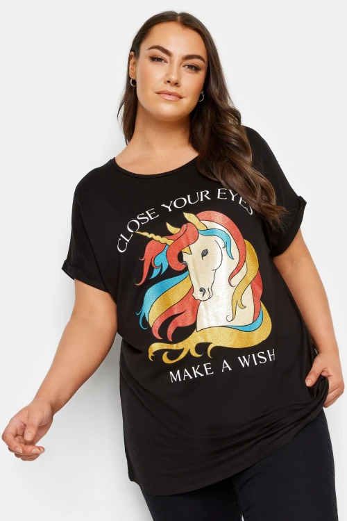 Büyük Beden Bisiklet Yaka Kısa Kollu Baskılı T-shirt 302847