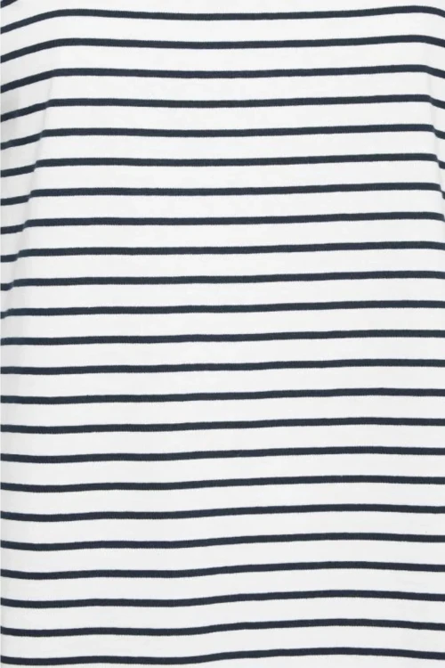 Büyük Beden Bisiklet Yaka Kısa Kollu Yırtmaç Detaylı Çizgili T-shirt 301617