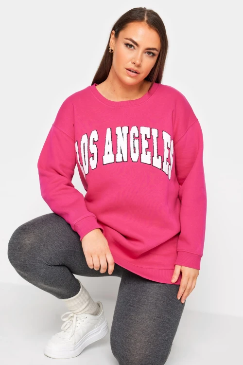 Büyük Beden Bisiklet Yaka Uzun Kollu Baskılı Sweatshirt 302686