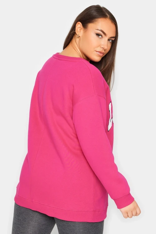 Büyük Beden Bisiklet Yaka Uzun Kollu Baskılı Sweatshirt 302686