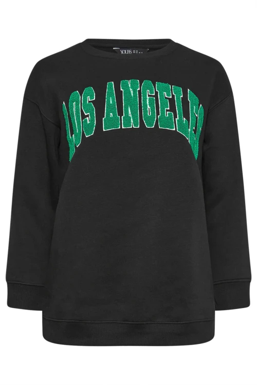 Büyük Beden Bisiklet Yaka Uzun Kollu Baskılı Sweatshirt 302685