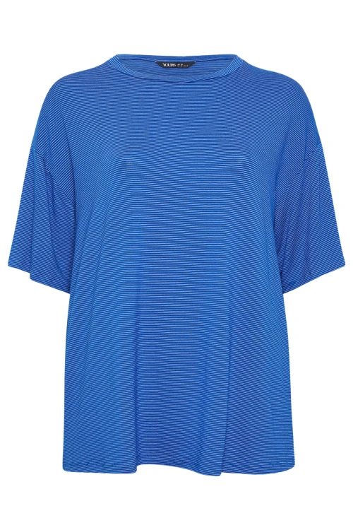 Büyük Beden Bisiklet Yaka Yarım Kollu Uzun Kesim T-shirt 302547
