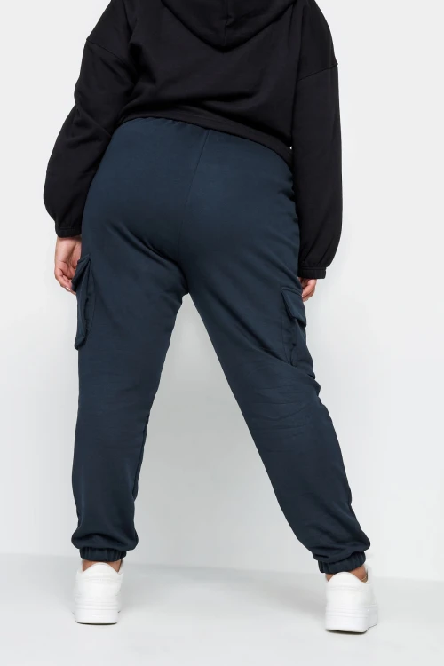 Büyük Beden Paçası Lastikli Cep Detaylı Kargo Jogger Pantolon 302774