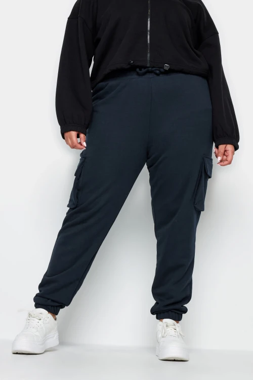 Büyük Beden Paçası Lastikli Cep Detaylı Kargo Jogger Pantolon 302774
