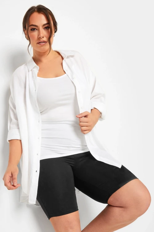 Büyük Beden Yumuşak Dokulu Toparlayıcı Kısa Kesim Bisiklet Şortu 054967