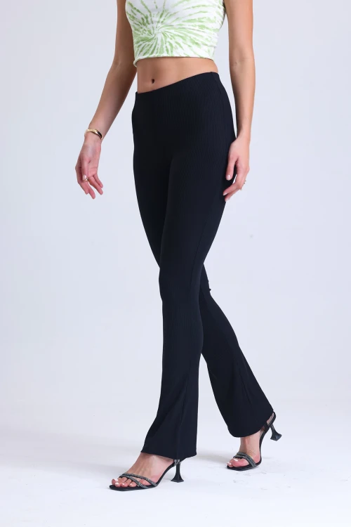 İnce Kumaş Beli Lastikli Cepsiz Tayt Pantolon 66464380