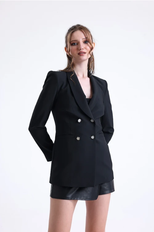 Normal Kesim Düğme Kapamalı Cep Detaylı Blazer Ceket SU-54