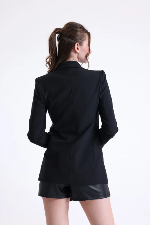 Normal Kesim Düğme Kapamalı Cep Detaylı Blazer Ceket SU-54