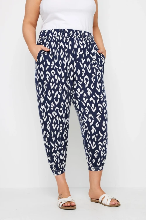 Büyük Beden Paçası ve Beli Lastik Detaylı Cepli Jogger Pantolon 302583