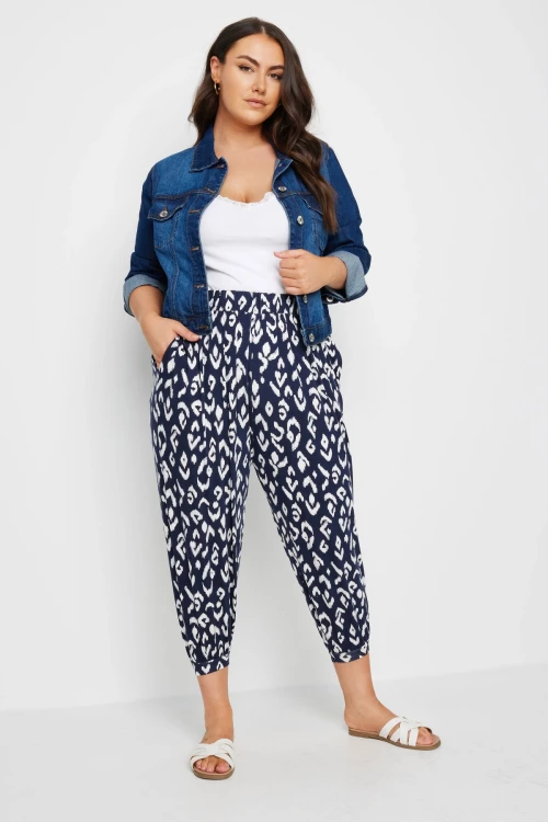 Büyük Beden Paçası ve Beli Lastik Detaylı Cepli Jogger Pantolon 302583