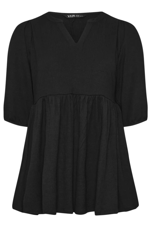 Büyük Beden V Yaka Esnek Kesim Yarım Kollu Eteği Bollaşan Bluz 322214