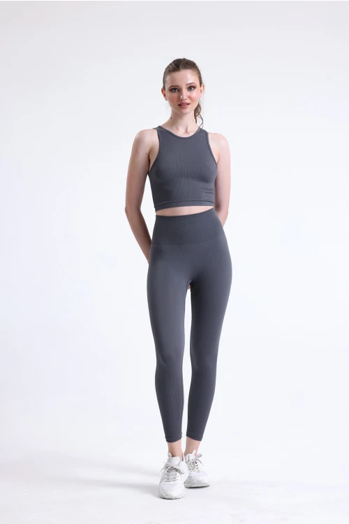 Seamless Dikişsiz Fitilli Vücudu Saran Toparlayıcı Spor Tayt