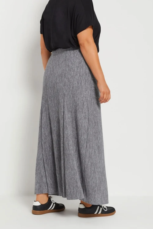 Büyük Beden Beli Lastikli Önden Cepli Fitilli Maxi Etek 303899