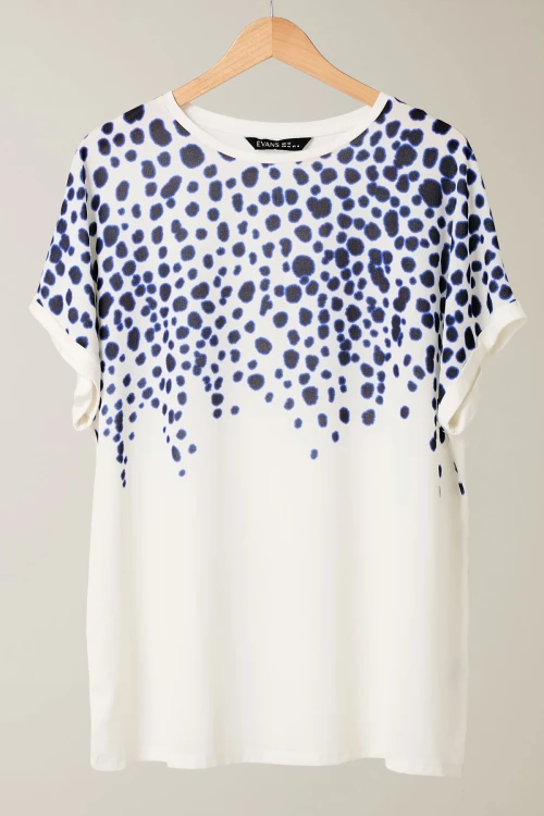 Büyük Beden Bisiklet Yaka Kısa Kollu Çiçek Desenli Bluz 615860