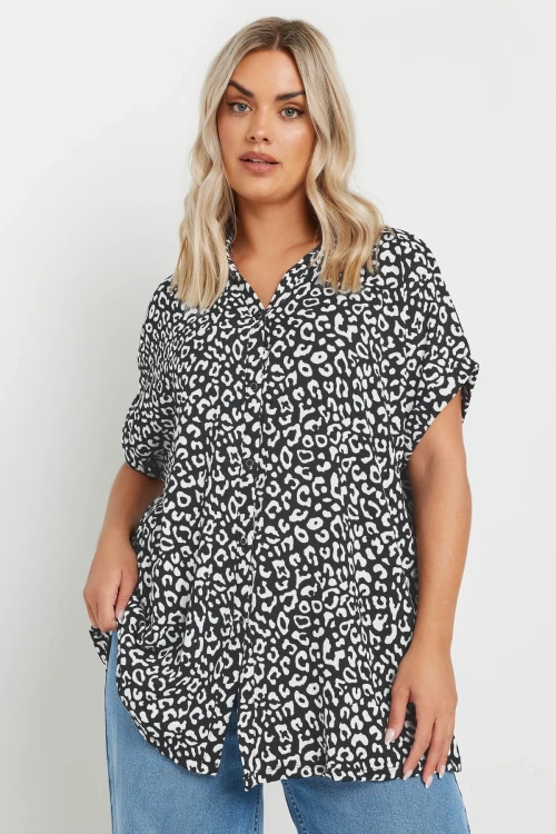 Büyük Beden Bol Kalıp Desenli Gömlek 303963