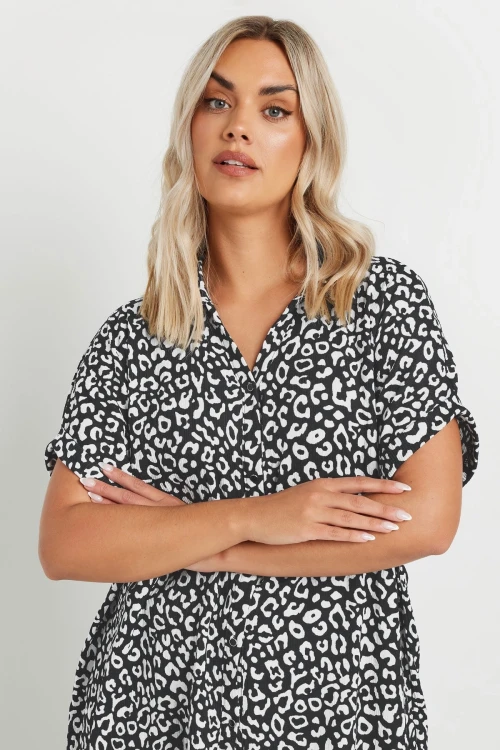 Büyük Beden Bol Kalıp Desenli Gömlek 303963