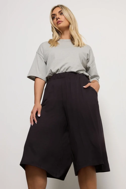 Büyük Beden Cepli Bol Kesim Likralı Jarse Pantolon 144236