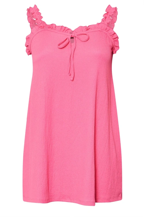 Büyük Beden Geniş Yaka Fırfır Askılı Kol Önü Bağlamalı Bluz 322689