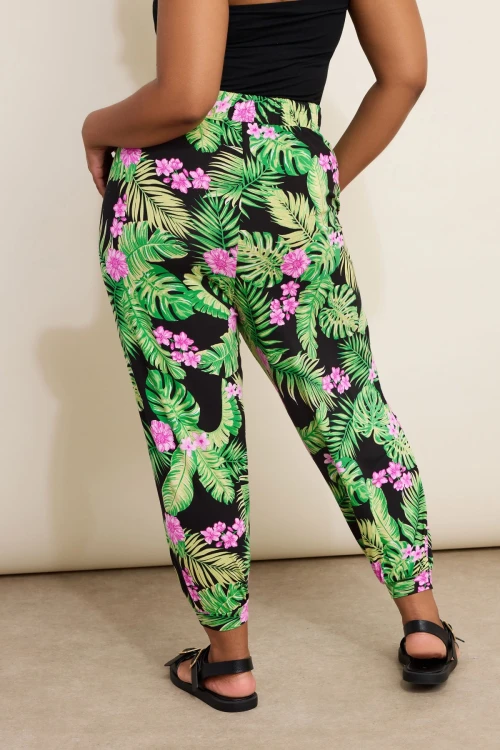 Büyük Beden Paçası ve Beli Lastik Detaylı Cepli Jogger Pantolon 145107