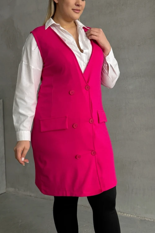 Büyük Beden Sıfır Kol Önü Düğmeli Cep Görünümlü Hırka 300861