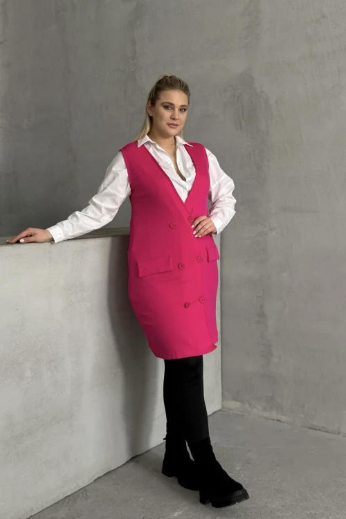 Büyük Beden Sıfır Kol Önü Düğmeli Cep Görünümlü Hırka 300861