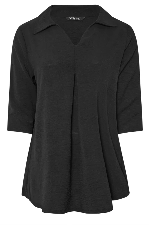 Büyük Beden V Gömlek Yaka Yarım Kollu Salaş Bluz 303922