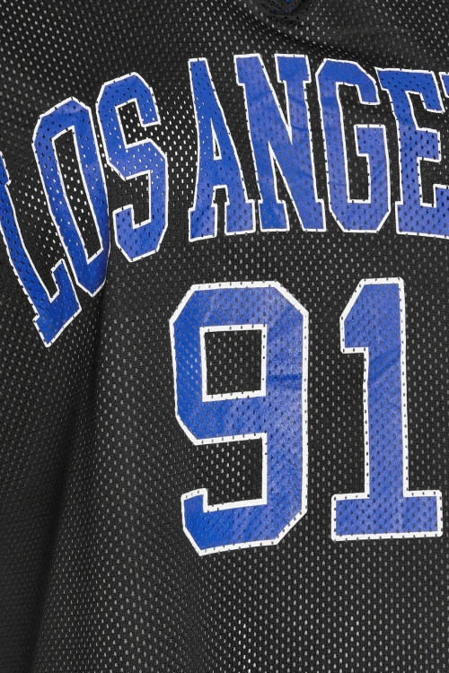 Büyük Beden V Yaka Kısa Kollu Baskılı File T-shirt 304004