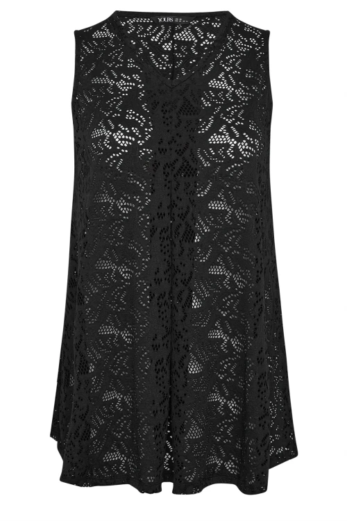 Büyük Beden V Yaka Sıfır Kol Astarsız Dantel Bluz 304101