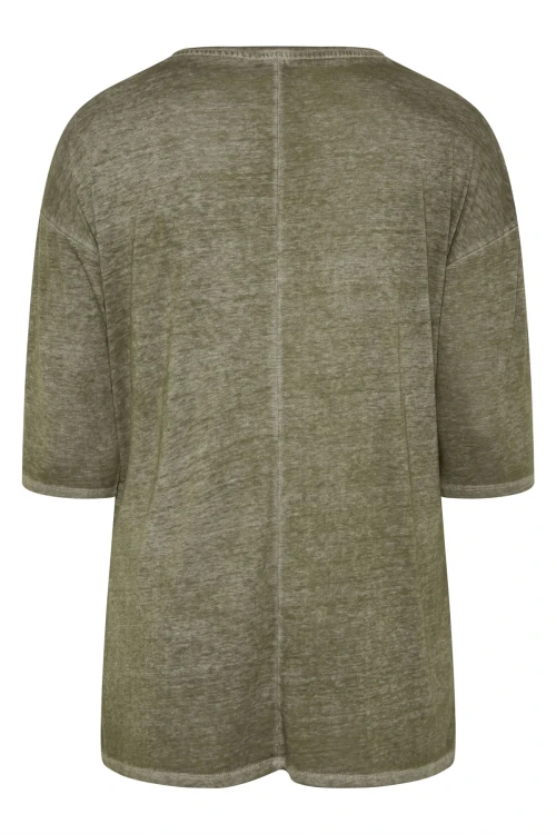 Büyük Beden Yarım Kollu Bisiklet Yaka Taş İşlemeli T-Shirt 173260