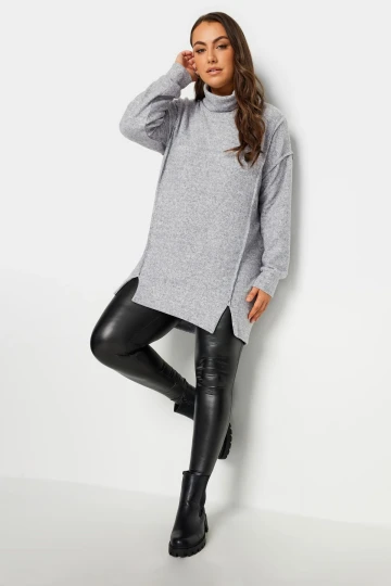 Büyük Beden Yumuşak Dokulu Uzun Kollu Balıkçı Yaka Kazak 302800