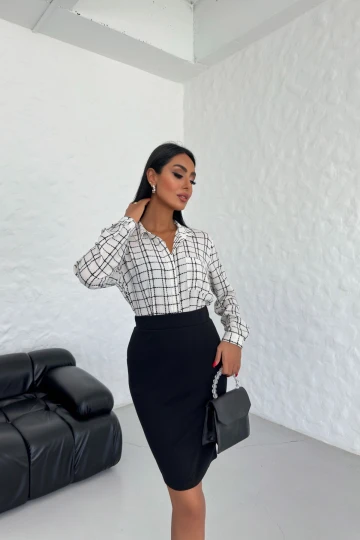 Beli Lastikli Likralı Kısa Streç Kalem Etek