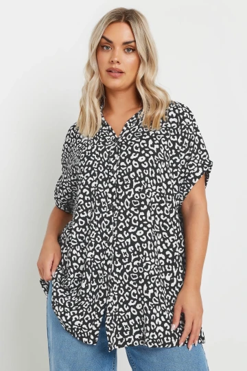 Büyük Beden Bol Kalıp Desenli Gömlek 303963