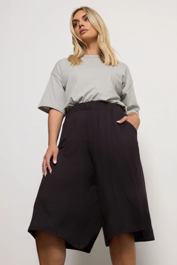 Büyük Beden Cepli Bol Kesim Likralı Jarse Pantolon 144236