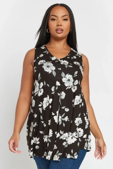 Büyük Beden Sıfır Kol V Yaka Desenli Likralı Bluz 303422