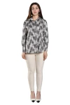 Bol Kalıp Arkası Uzun Desenli Uzun Kollu Gömlek SBD-DIOR-201S